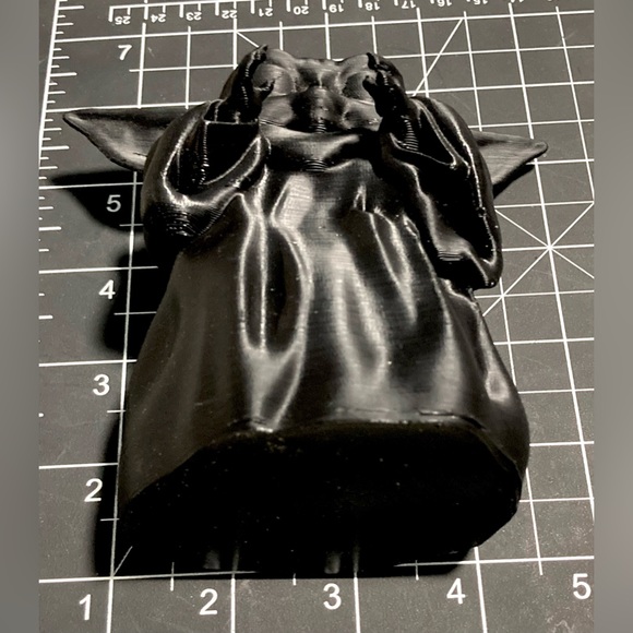 Black 3D Printed Grogu Baby Yoda Statue Unpainted The Mandalorian - Picture 4 of 16
